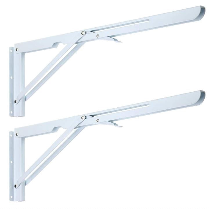 Shelf Bracket Fold Retractable 16" White