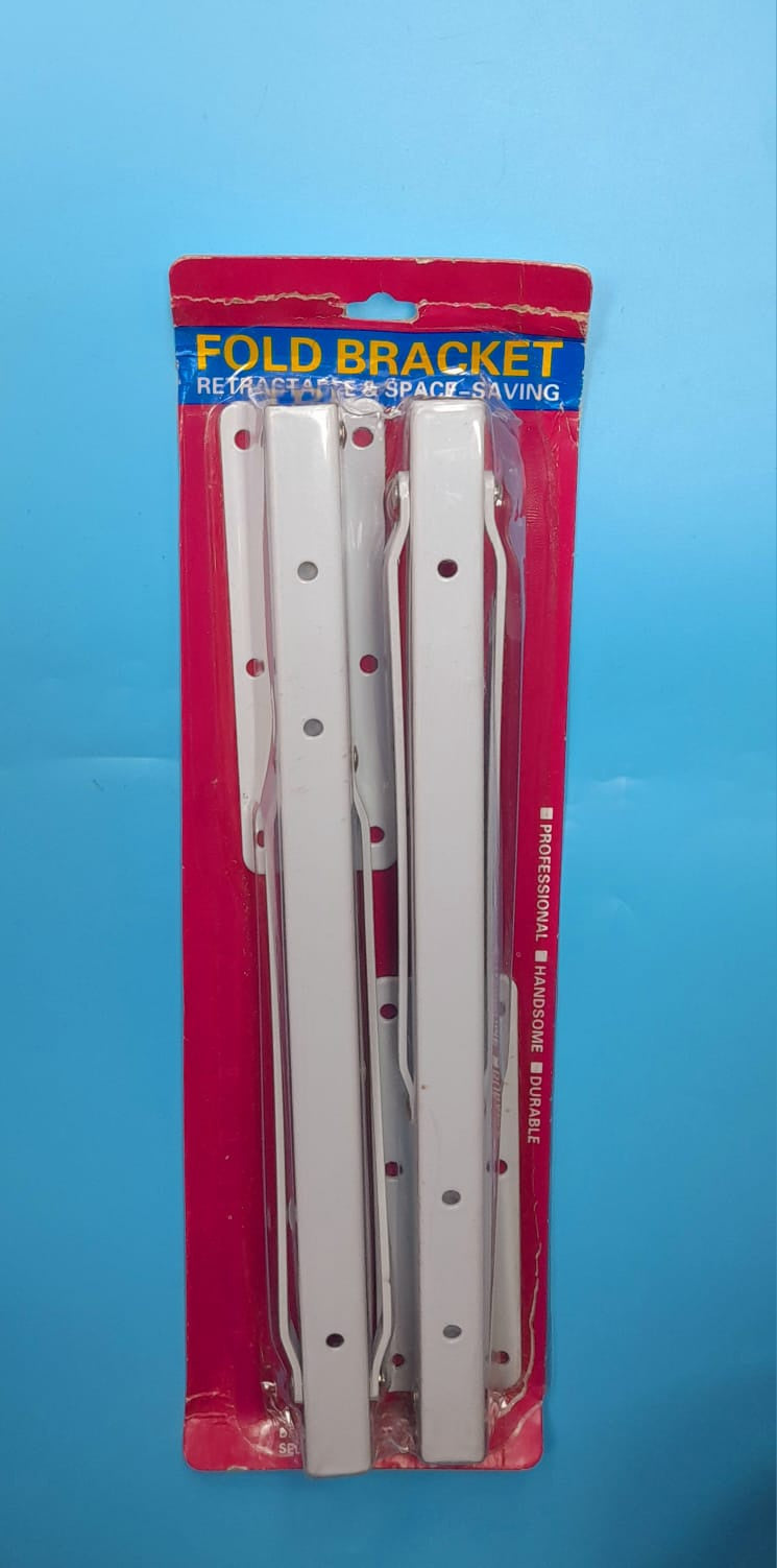 Shelf Bracket Fold Retractable 12" White