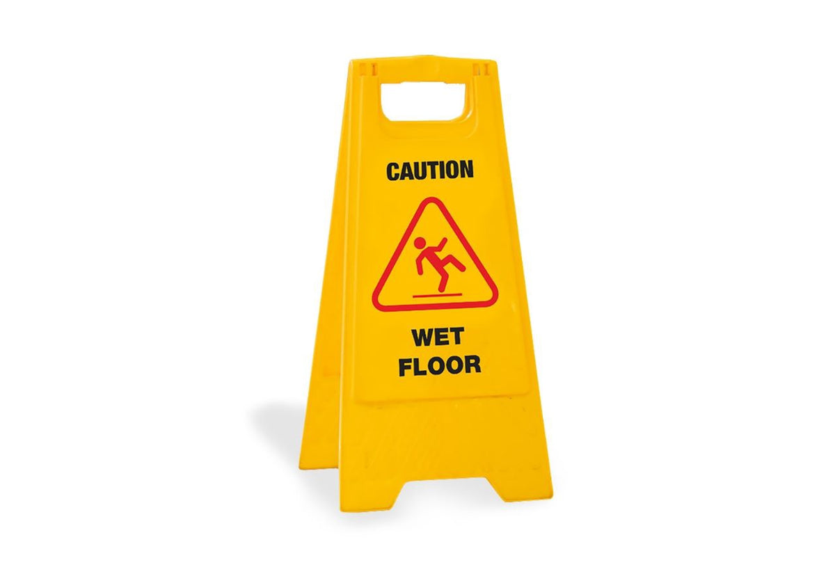 Sign Caution Wet Floor Plastic Yellow WS-P1