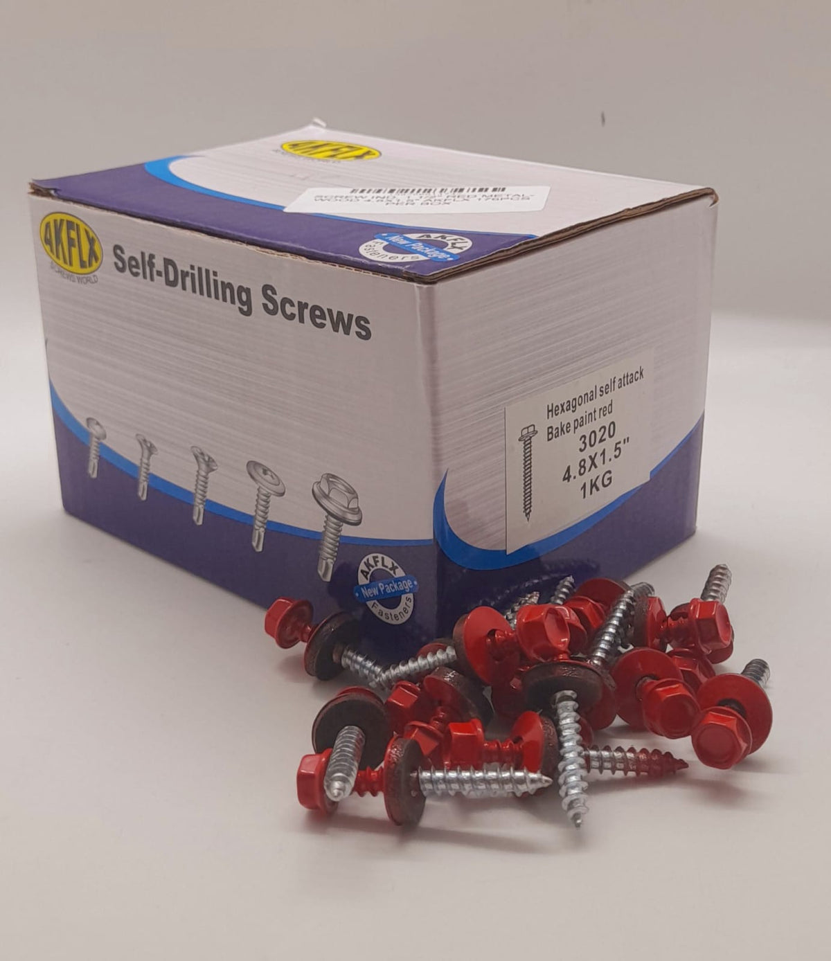 Screw Ind. 1 1/2" Red METAL-WOOD 4.8X1.5" Akflx 176PCS Per Box