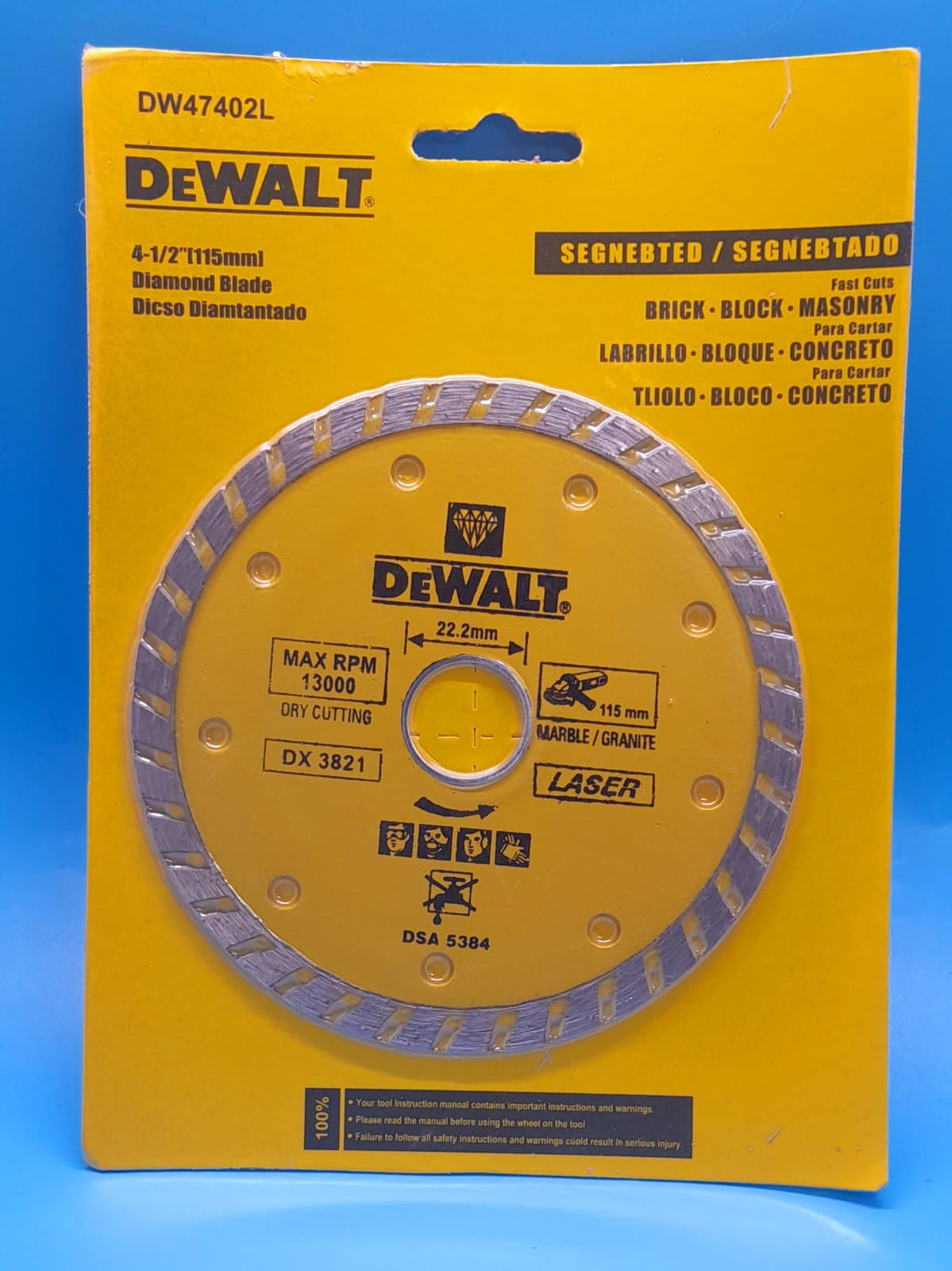 DEWALT Disc 4 1/2" Diamond DW47402L / Smooth / Smooth / Smooth / Smooth / Smooth