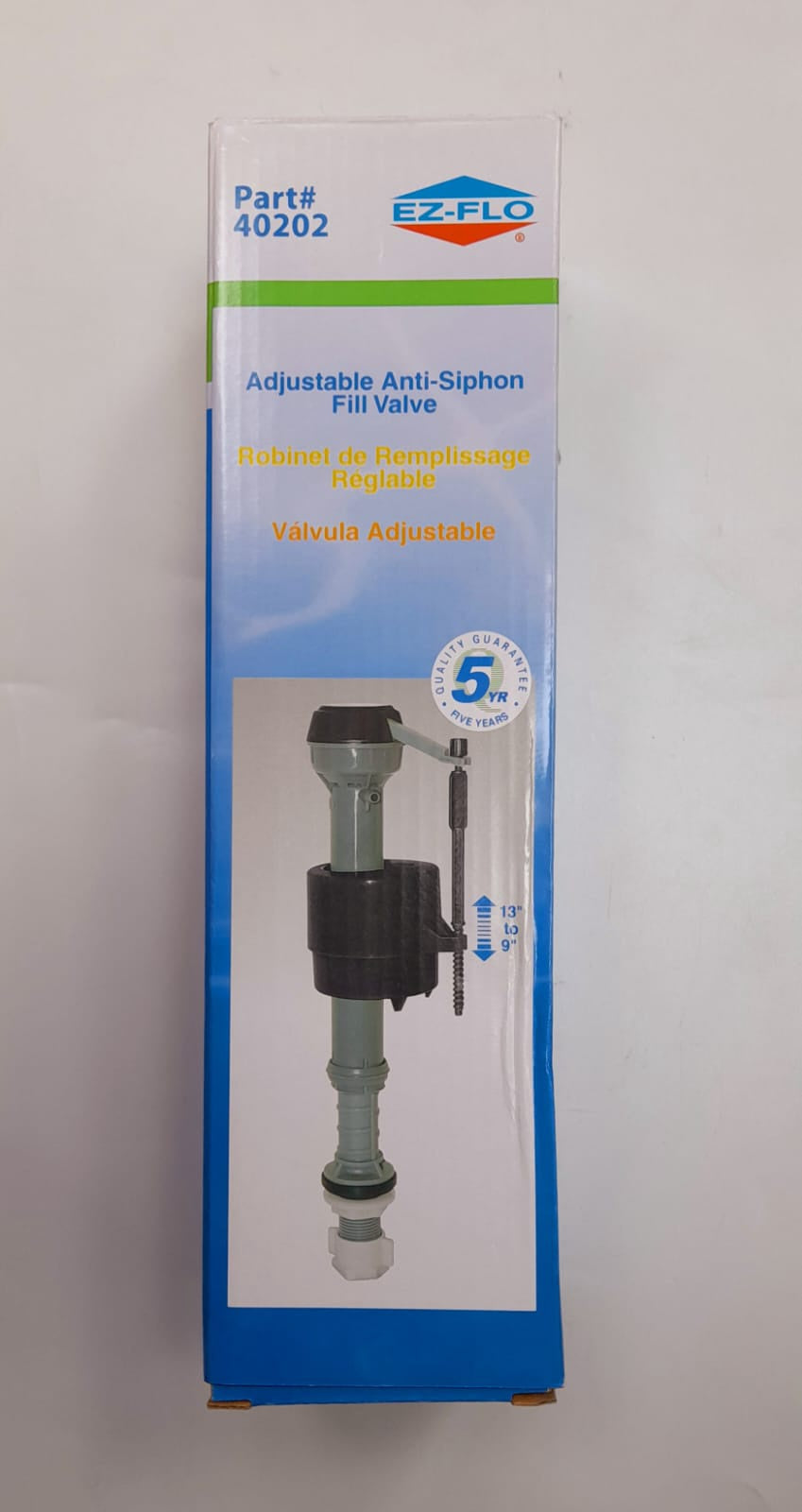 EZ-FLO Toilet Tank Adjustable ANTI-SIPHON Fill Valve #40202