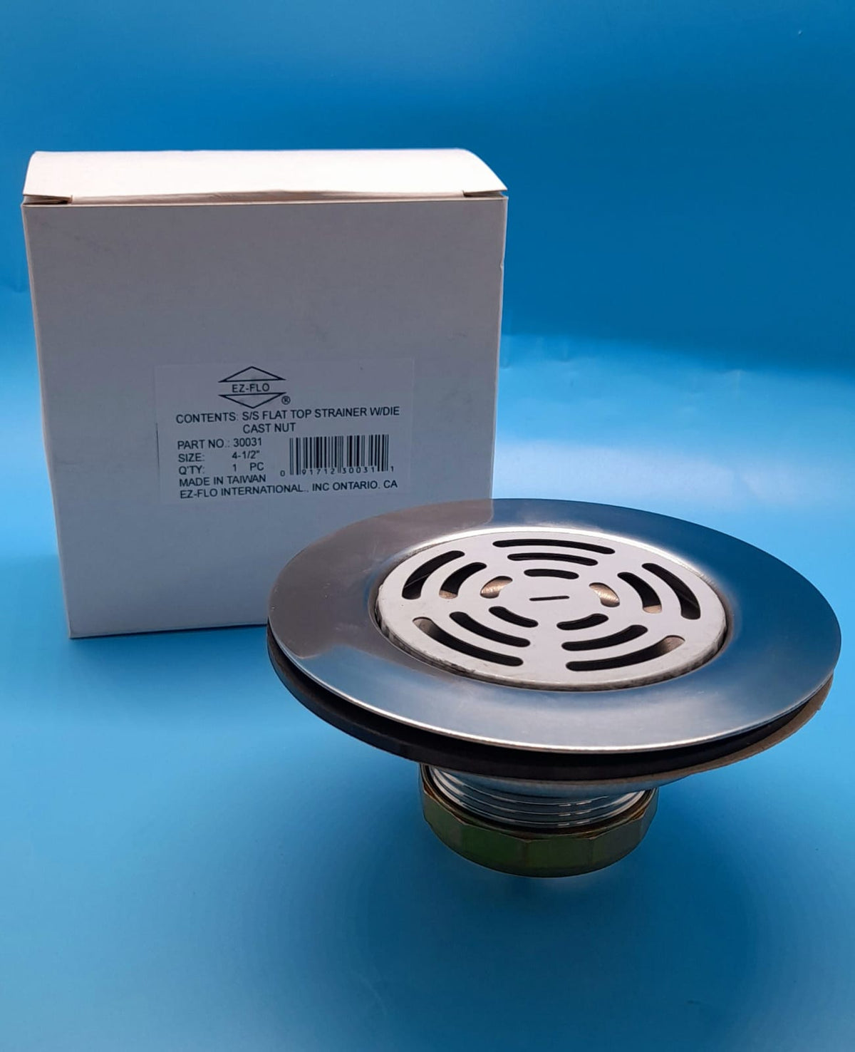 EZ-FLO Sink Waste 30031 1 1/2" X 4 1/2" S/STEEL Flat Top