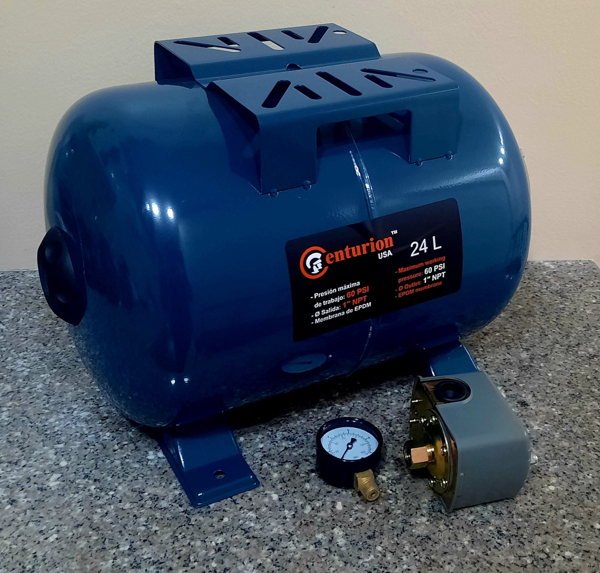 CENTURION Pressure Tank 24L Combo Set Complete with Pressure Switch and Guage PTO24LS