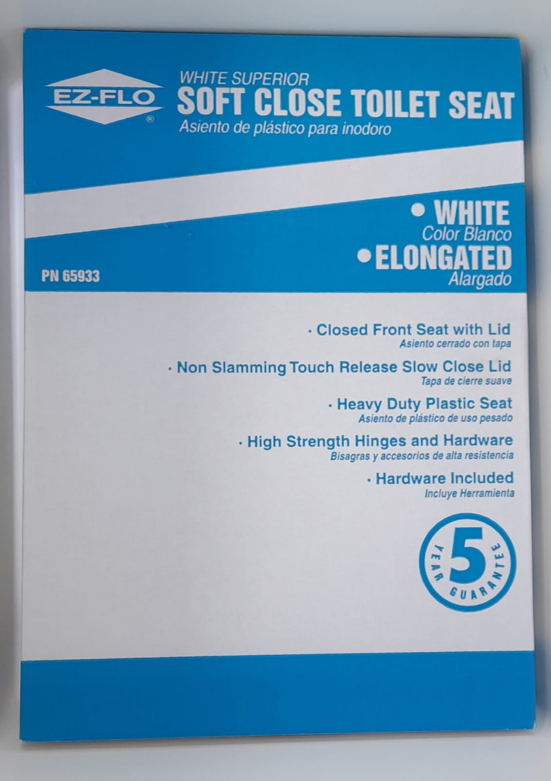EZ-FLO Toilet Seat Elongated 65933 White
