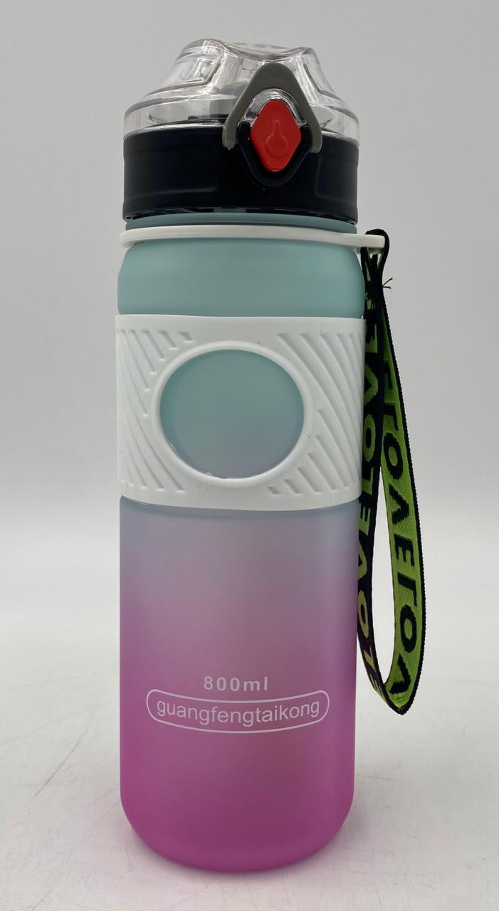 GENERIC Water Bottle 2237P Two Tone Plastic 800ML 6.5 X 23.6CM Large / Blue Cap