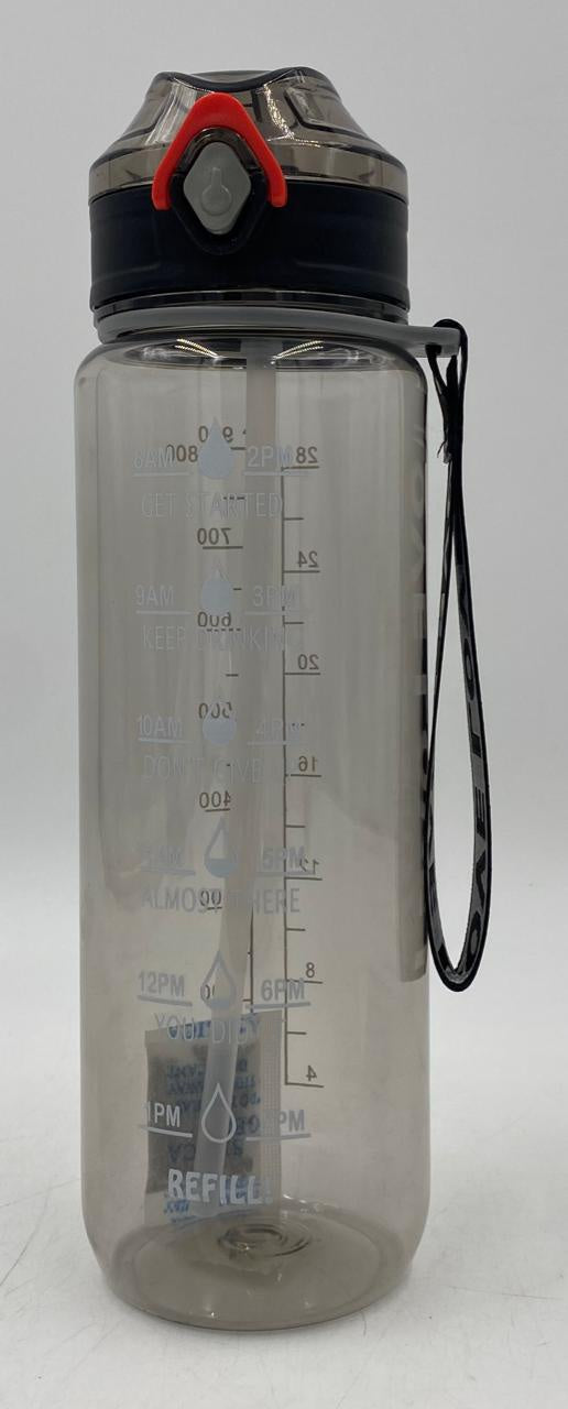 GENERIC Water Bottle 2253 Clear Plastic 900ML 7 X 25.3CM Large