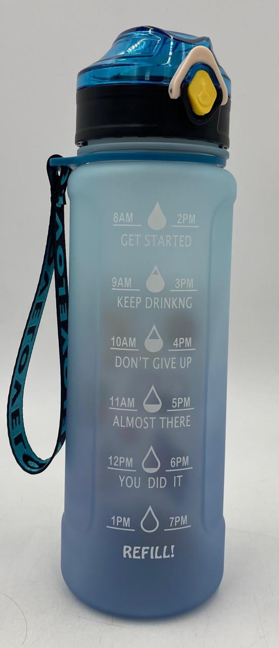 GENERIC Water Bottle 2255P Two Tone Plastic 800ML 7.5 X 24.5CM Large / Black Cap