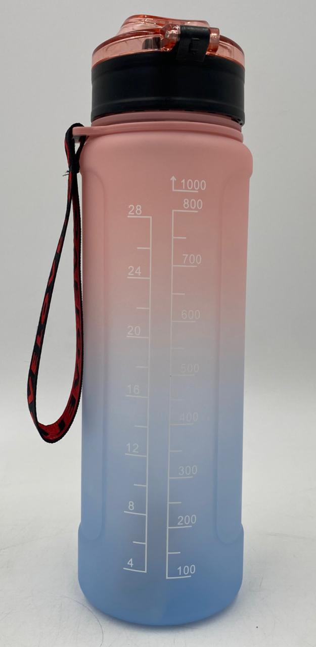 GENERIC Water Bottle 2259 Two Tone Plastic 1000ML 7.5 X 26.5CM Large / Blue Cap / Blue Cap / Blue Cap