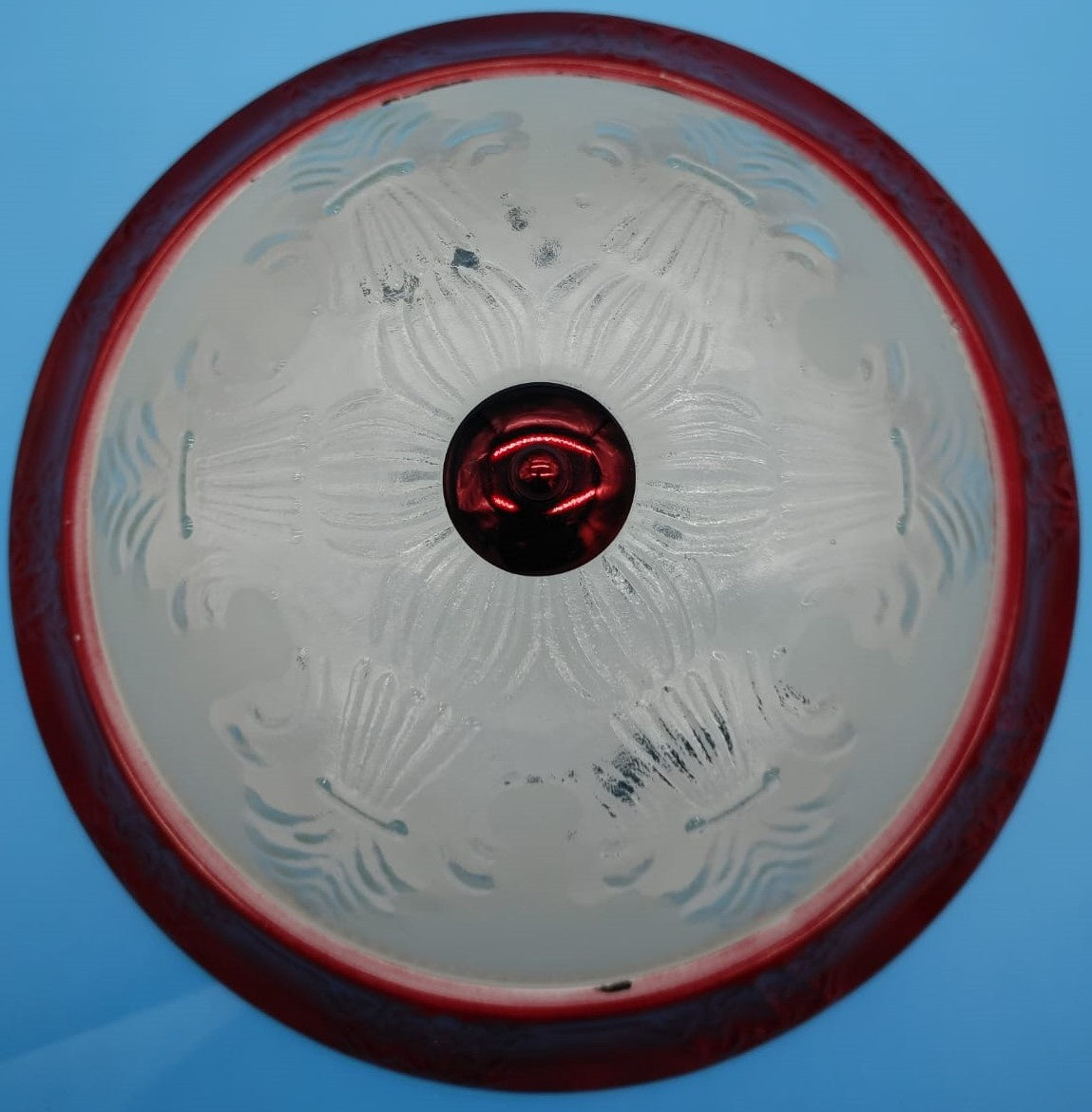 Light Fixture Ceiling 1256-2C Wr 12.5" 2-BULBS Red