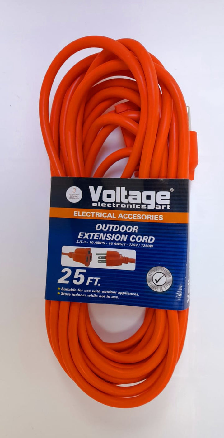 VOLTAGE Extension Cord Outdoor 25FT Orange 25FT/OUT