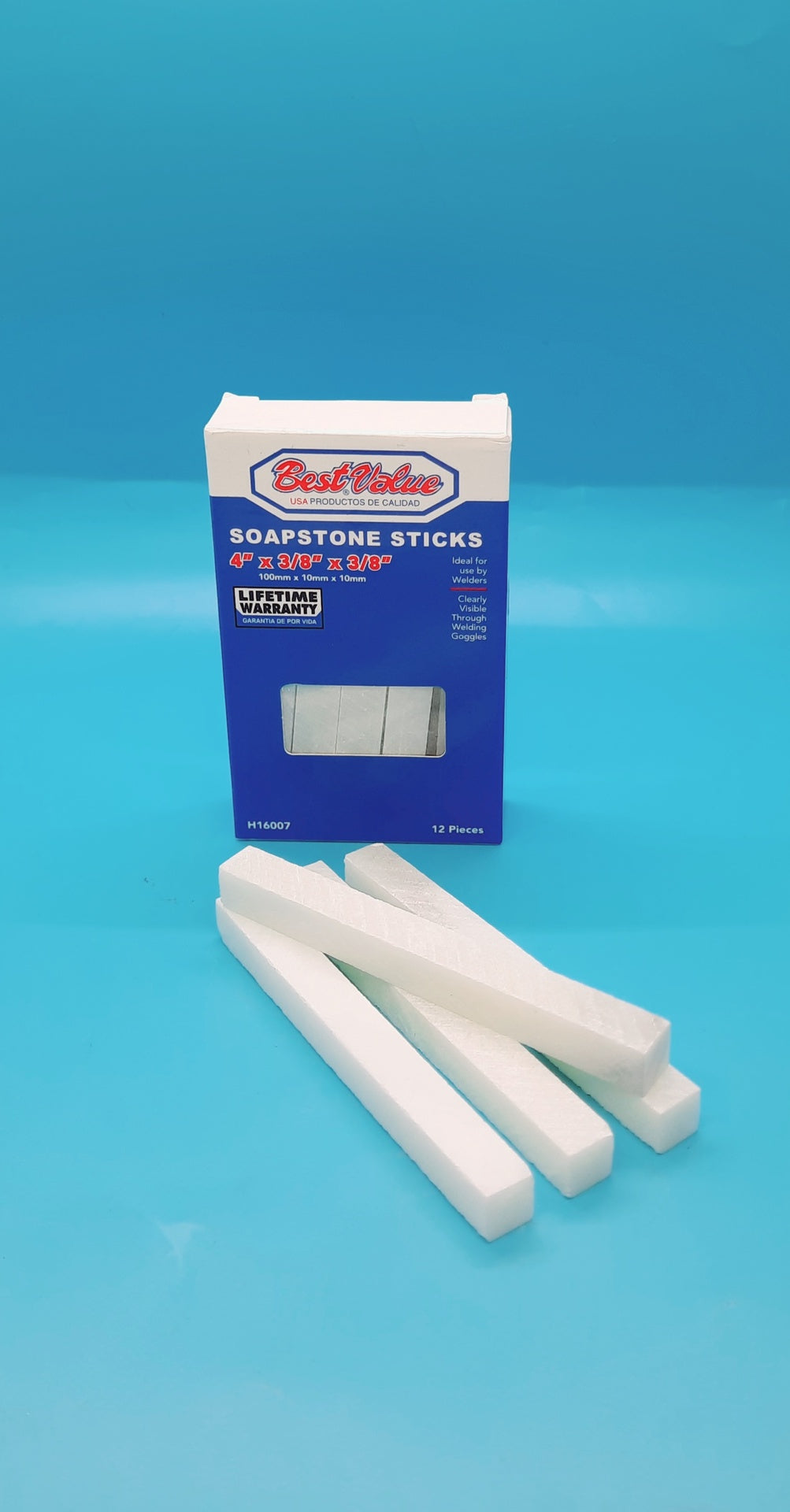 BEST VALUE Soapstone Sticks 4"X3/8"X3/8" H16007 12PCS Box White Iron Marking Chalk