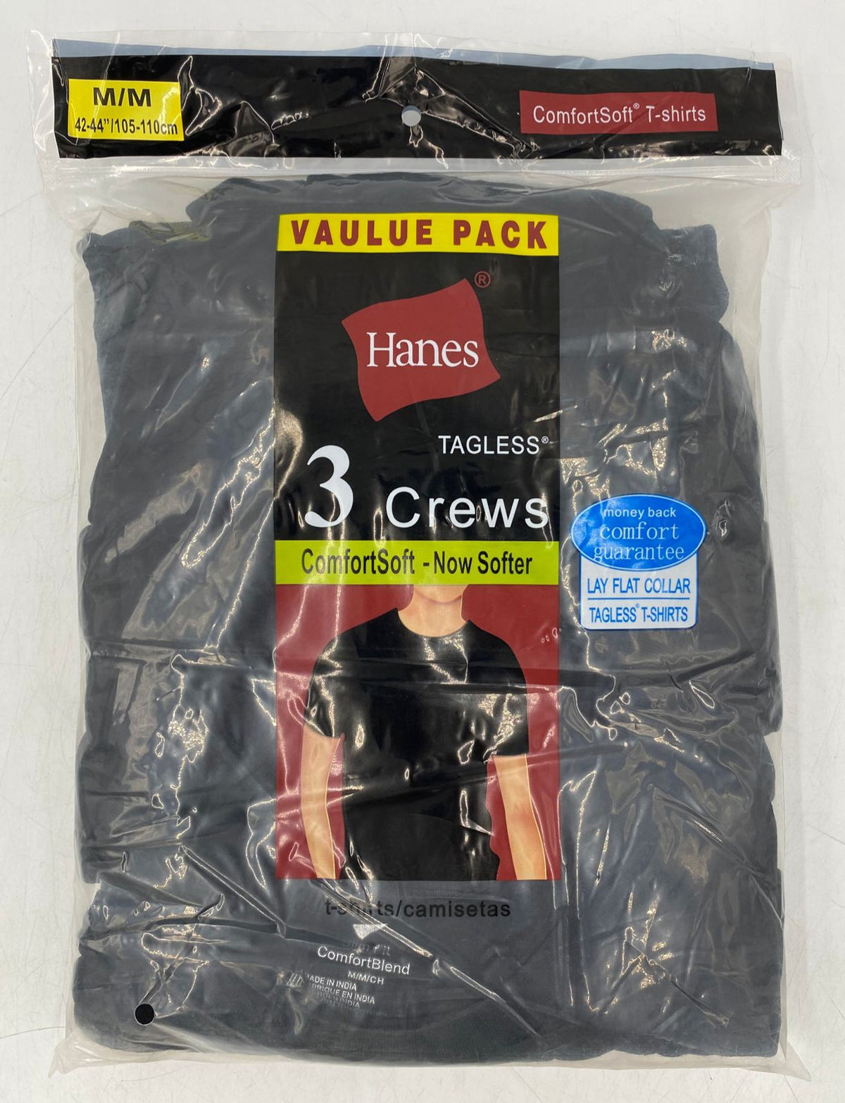 GENERIC Men Hanes T-SHIRT Black 3PACK Tagless Comfortsoft ( ) / X-LARGE