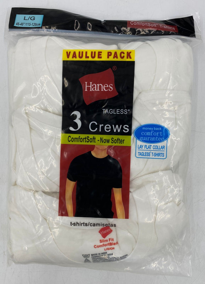 GENERIC Men Hanes T-SHIRT White 3PACK Tagless Comfortsoft ( )