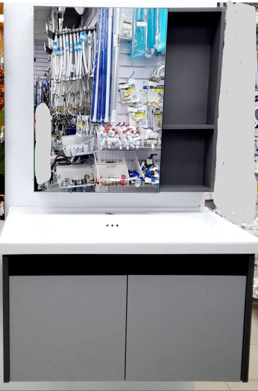 Bathroom Cabinet Floating Style #1121-80 with Sink and Mirror 810X470X470MM