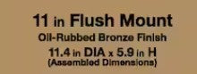 Light Fixture 596 148 Bronze Finish 11" Flush Mount