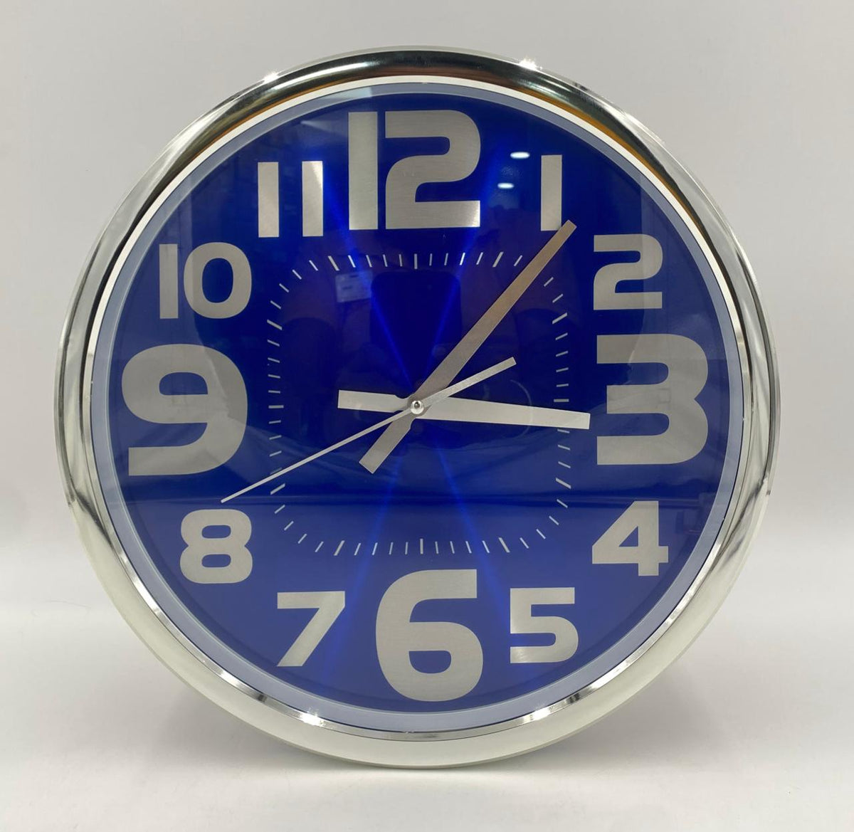 Clock Wall 360H Silver Blue