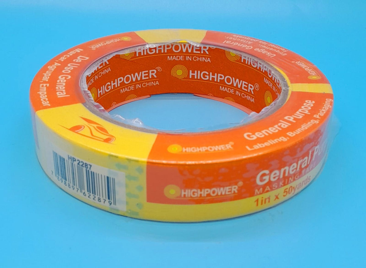 HIGH POWER Tape Masking Yellow 1" 24MM X 45M Highpower HP 2287