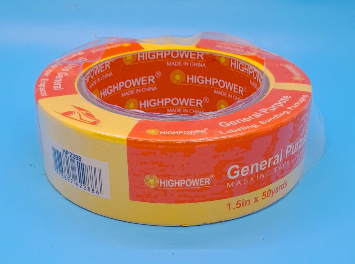HIGH POWER Tape Masking Yellow 1 1/2" X 50YDS Highpower HP 2288