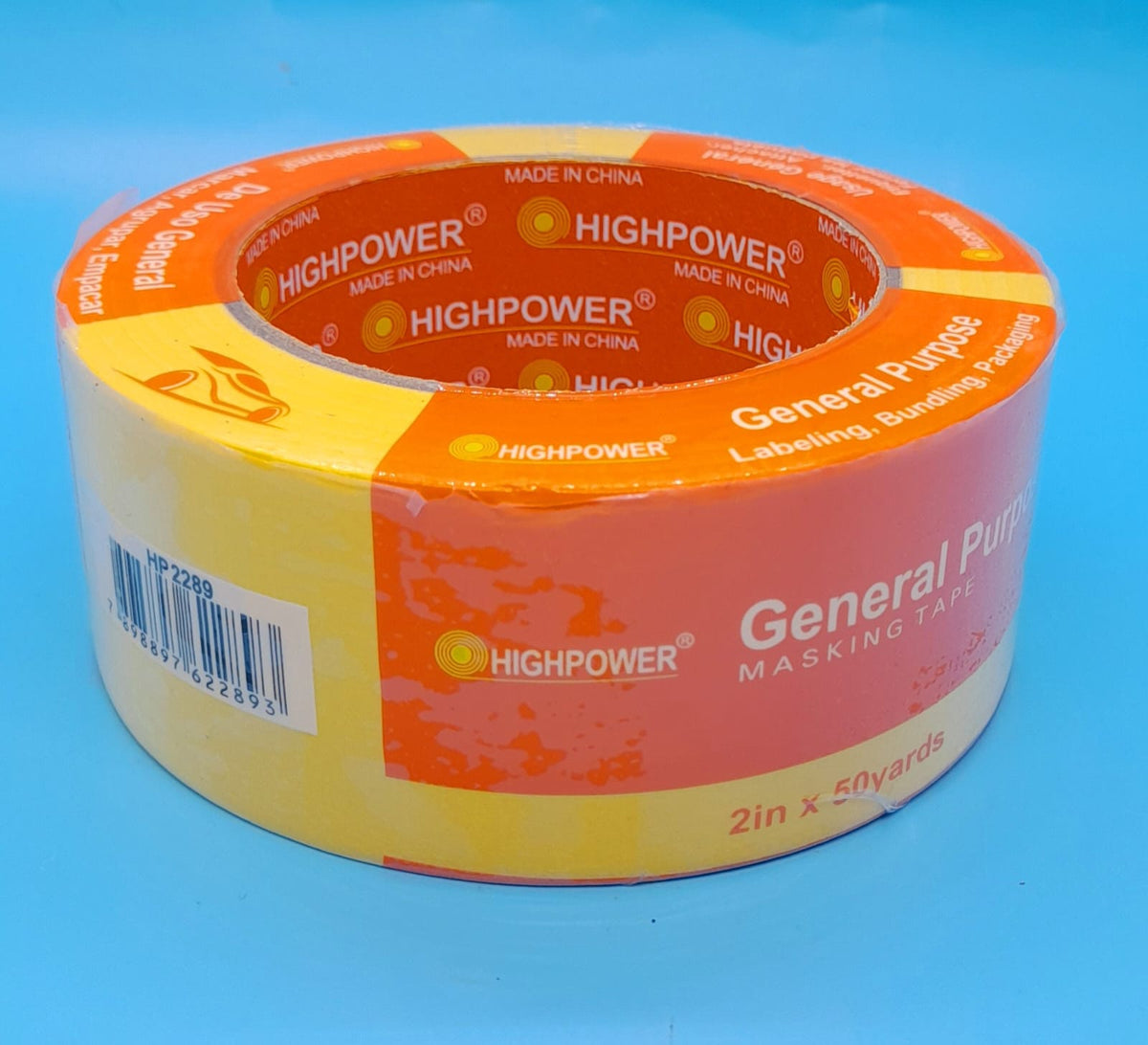 HIGH POWER Tape Masking Yellow 2" X 45M Highpower HP 2289