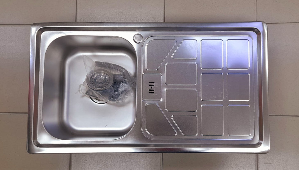 SINK S/BOWL S/DRAIN 35.5" X 19.5" X 8" W/WASTE NSC-2585