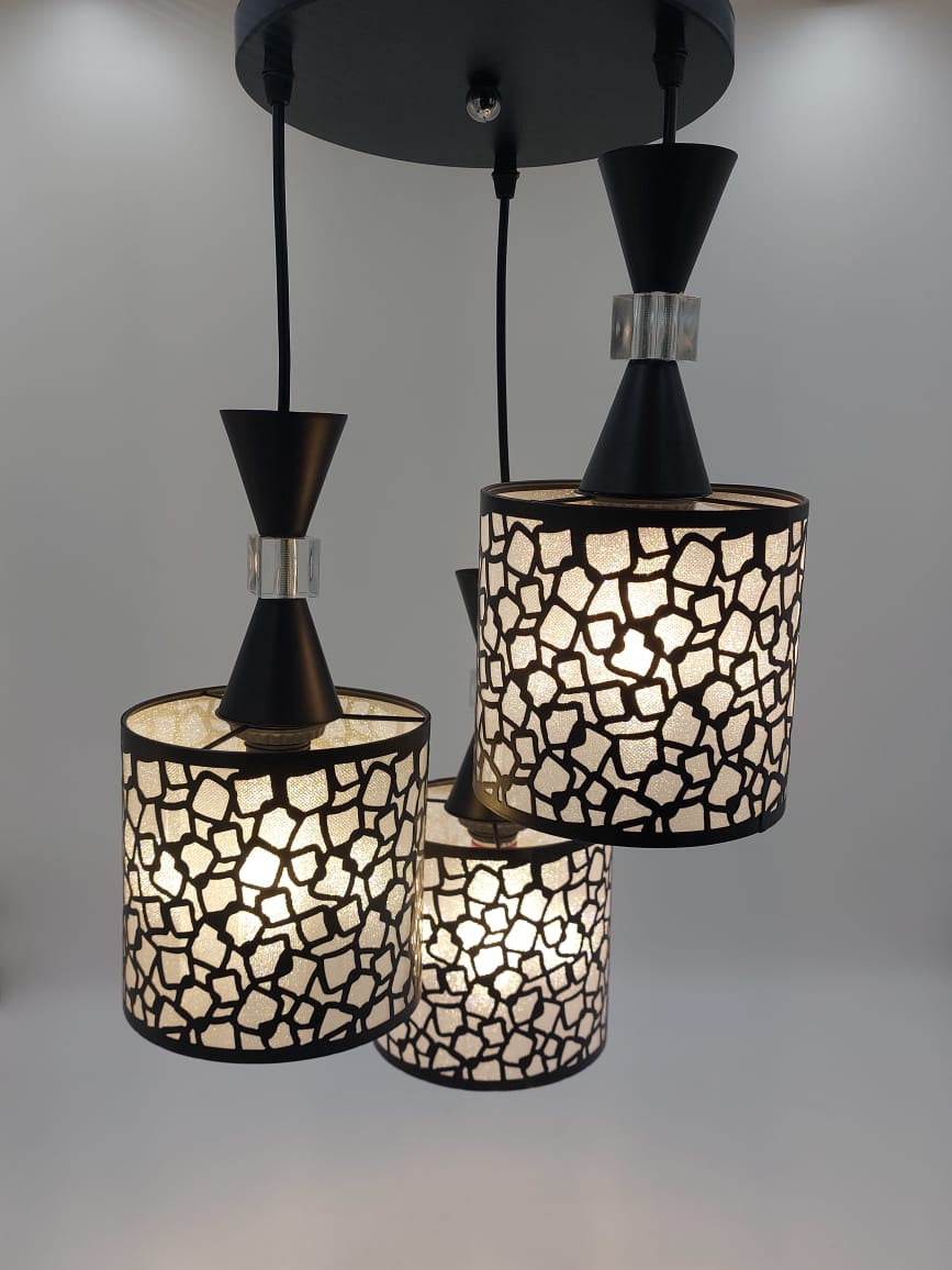 Light Fixture Pendant 3-BULB 1033/3BK LED