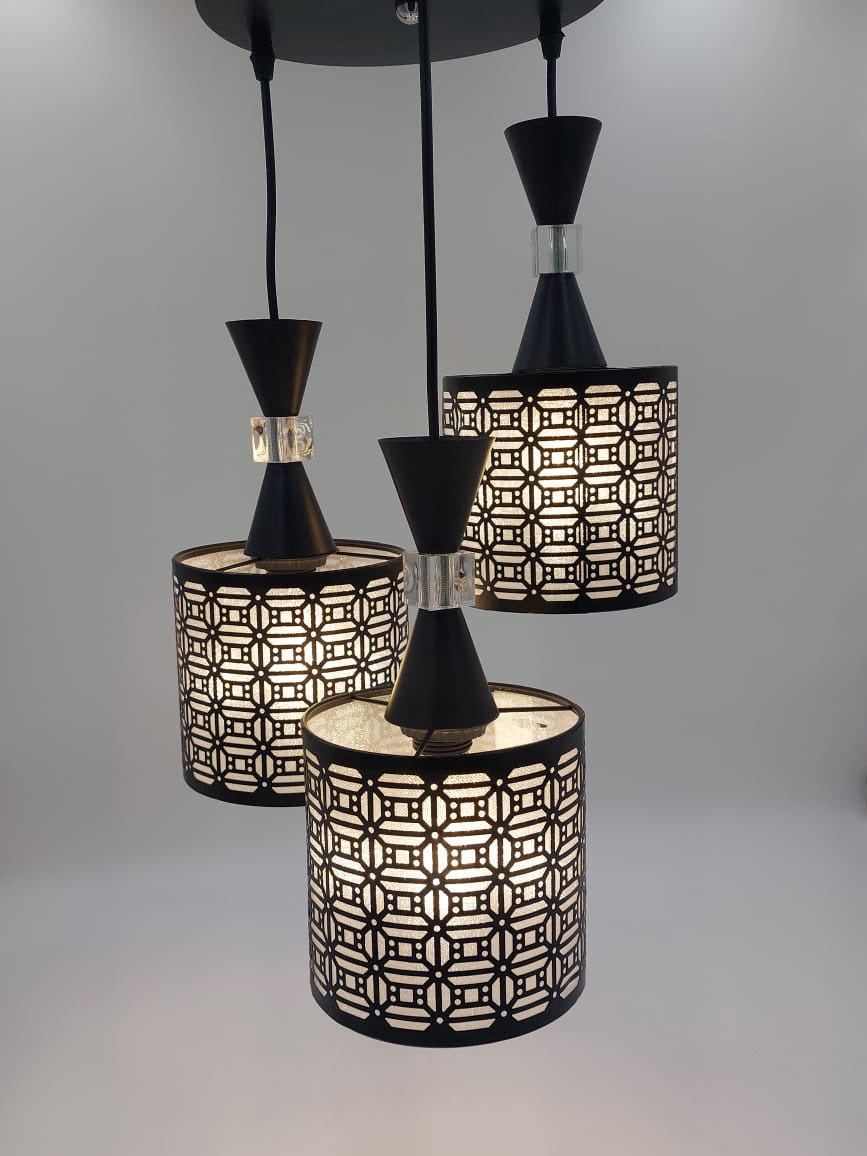 Light Fixture Pendant 3-BULB 1032/3BK LED