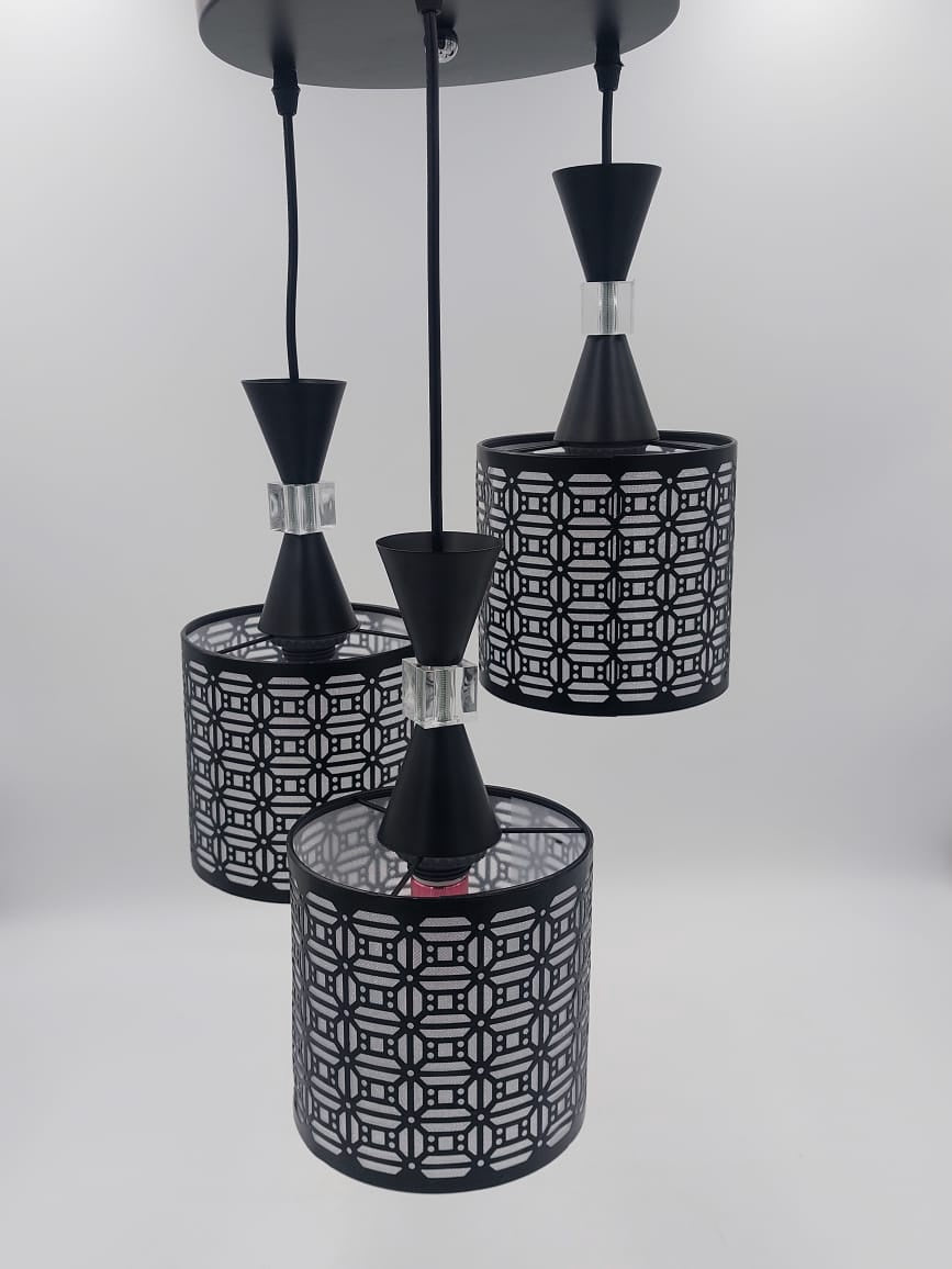 Light Fixture Pendant 3-BULB 1032/3BK LED