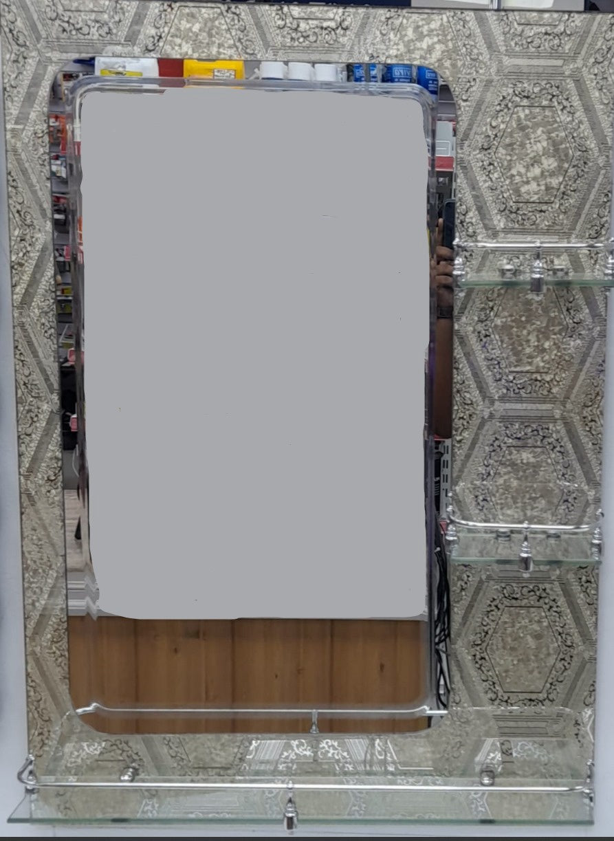 Mirror Dec 80CM X 60CM 3 Shelf NSC-2111 Gold