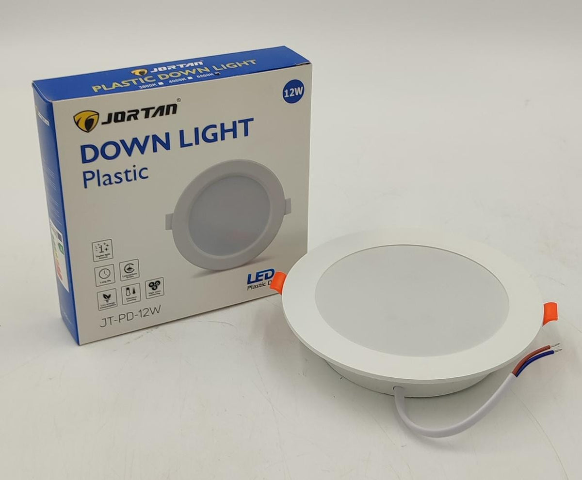 JORTAN Light LED Panel 12W JT-PD-12W Round White Plastic 6500K 110-265V