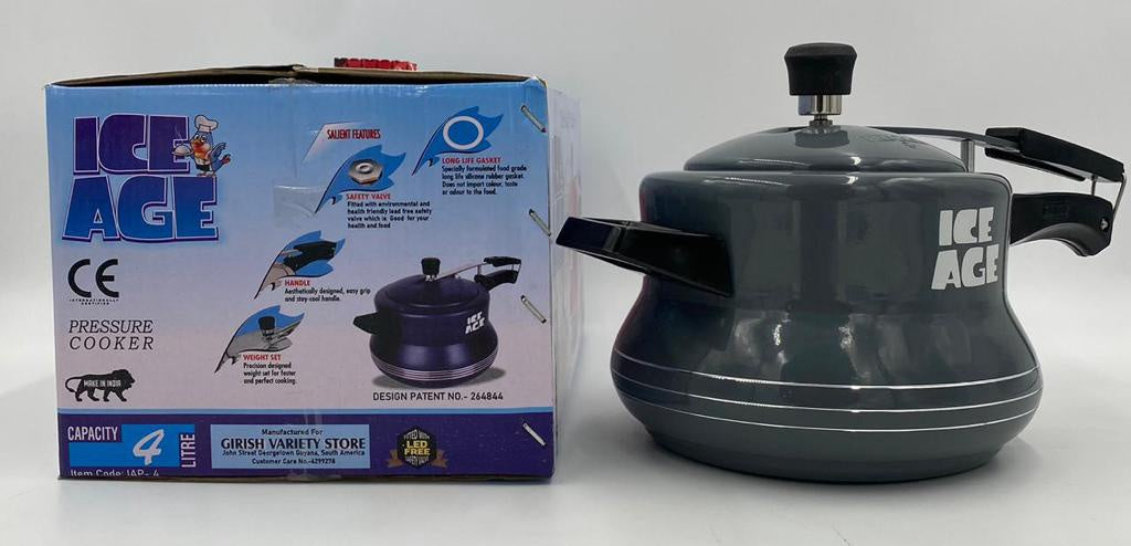 ICE AGE Pressure Cooker 4LT IAP-4 / Black / Black / Red Glossy / Mustered Yellow
