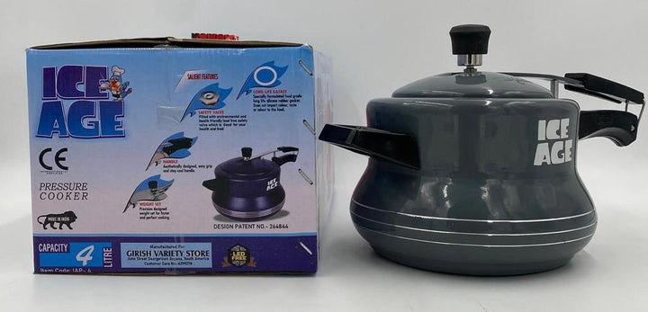 ICE AGE Pressure Cooker 4LT IAP-4 / Black / Black / Red Glossy / Mustered Yellow