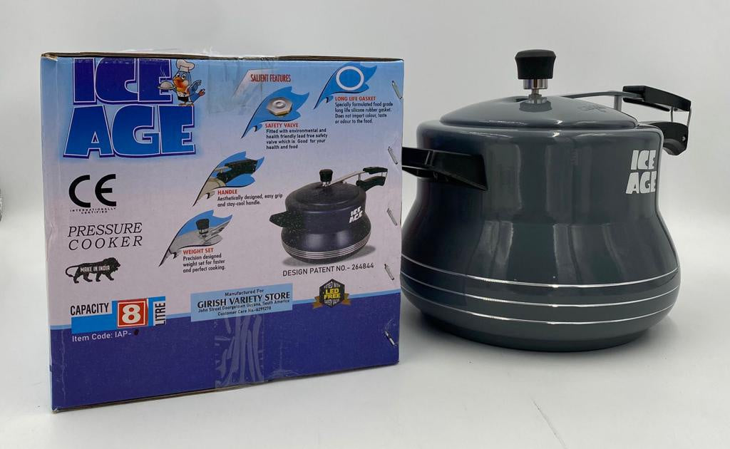 ICE AGE Pressure Cooker 8LT IAP-8 / Black / Parrot Green / Red Glossy