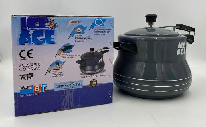 ICE AGE Pressure Cooker 8LT IAP-8 / Black / Parrot Green / Red Glossy
