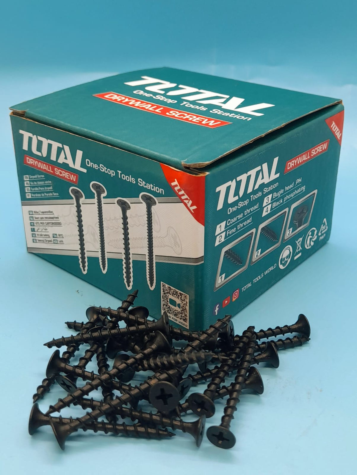 TOTAL Screw Drywall 6 X 1 1/2" Black 200PCS Box THWDS611291