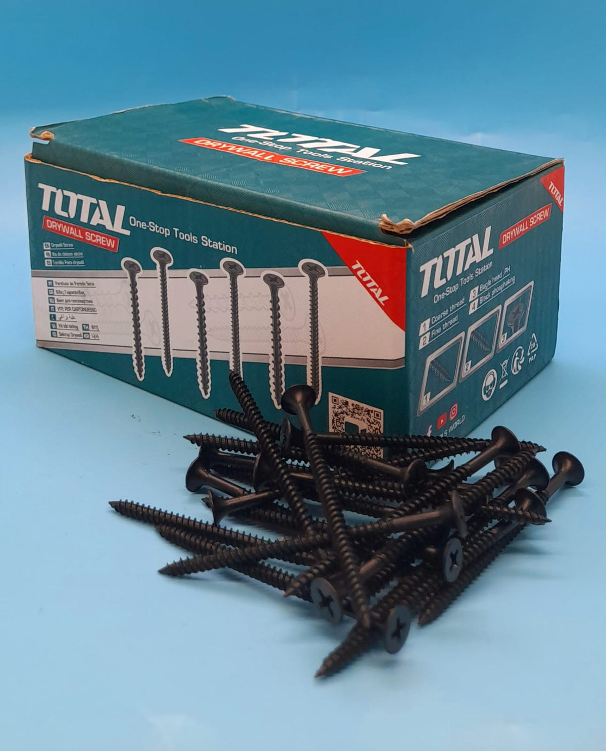TOTAL Screw Drywall 6 X 2 1/2" Black 200PCS Box THWDS621292 Fine Thread