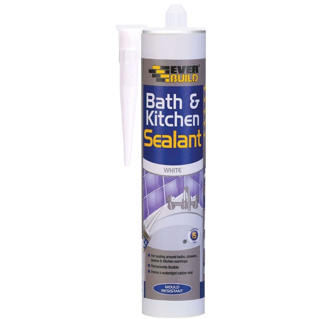 EVER BUILD Bath & Kitchen Sealant White 290ML