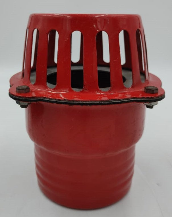 Water Pump Foot Valve 5" Metal Red Strainer