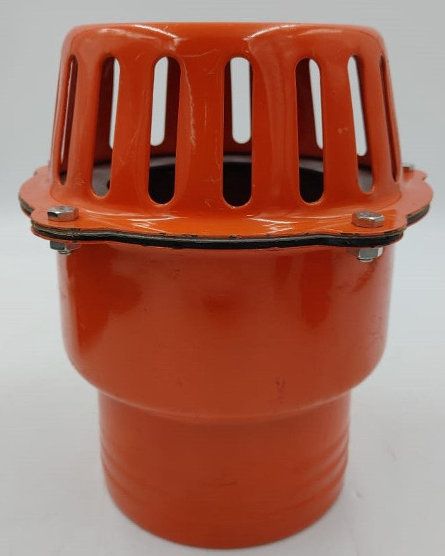 Water Pump Foot Valve 6" Metal Orange Strainer