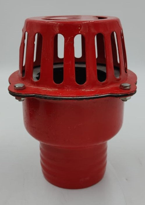 Water Pump Foot Valve 4" Metal Red Strainer