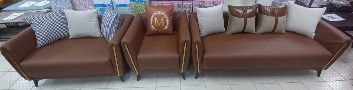 Sofa Set P36 1+2+3 Brown Color with Pillow