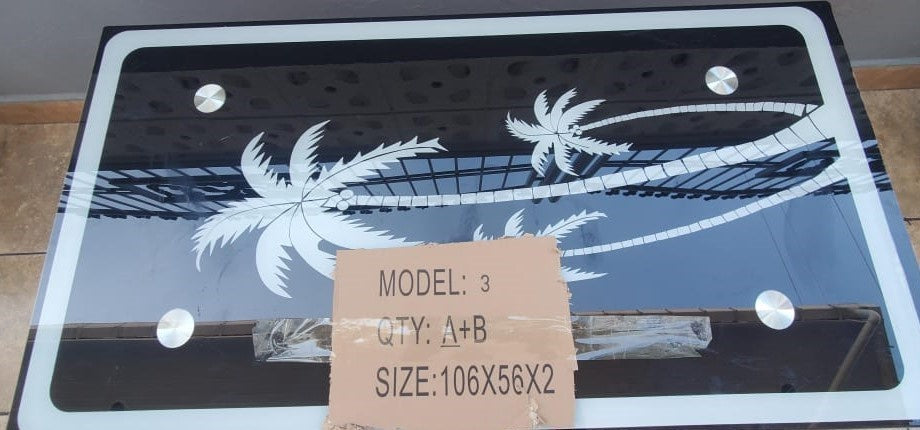 Glass Table Model: 3 A+B 106X56X2 Big Rectangle