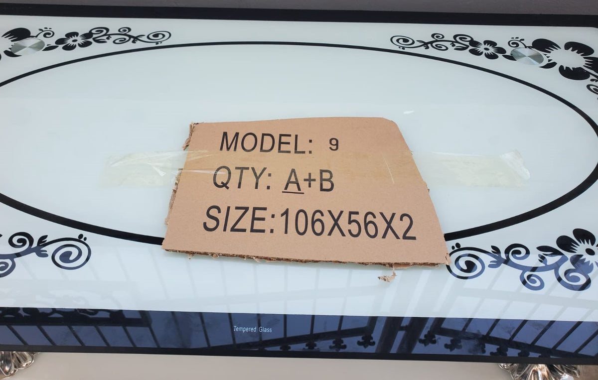 Glass Table Model: 9 A+B 106X56X2 Big Rectangle
