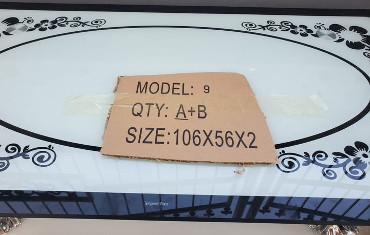 Glass Table Model: 9 A+B 106X56X2 Big Rectangle