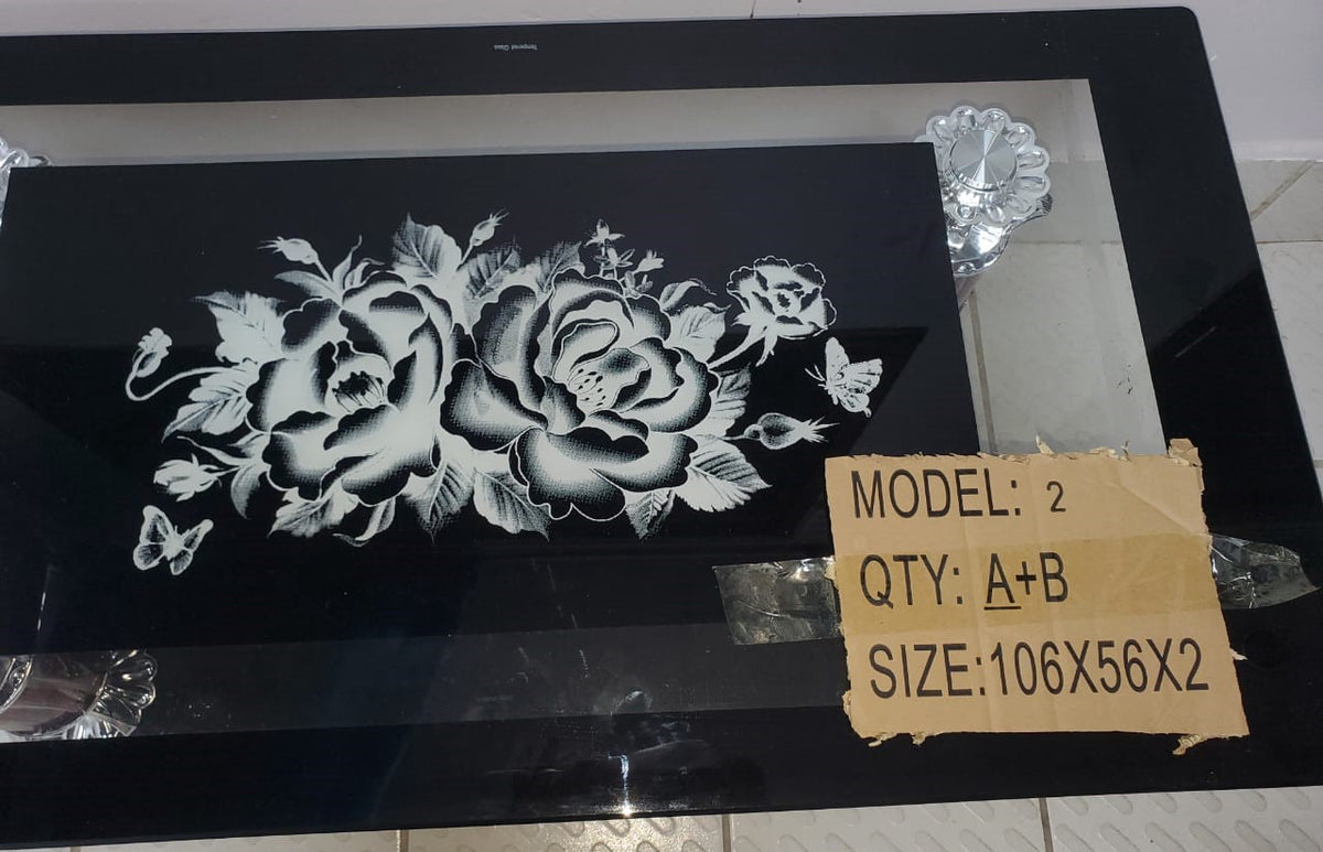 Glass Table Model: 2 A+B 106X56X2 Big Rectangle
