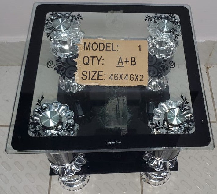 Glass Table Model: 1 A+B 46X46X2 Small Square