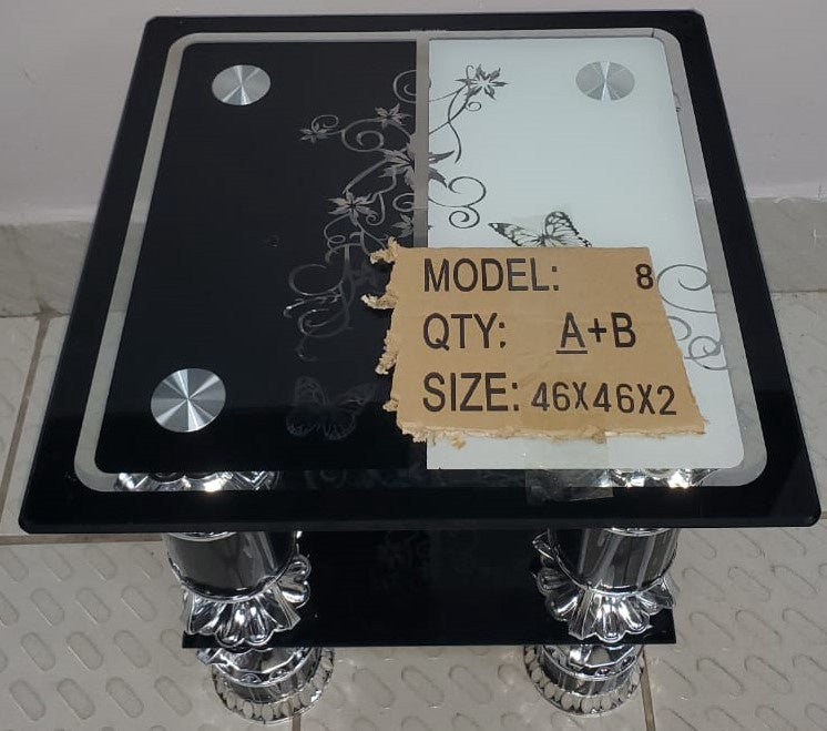 Glass Table Model: 8 A+B 46X46X2 Small Square