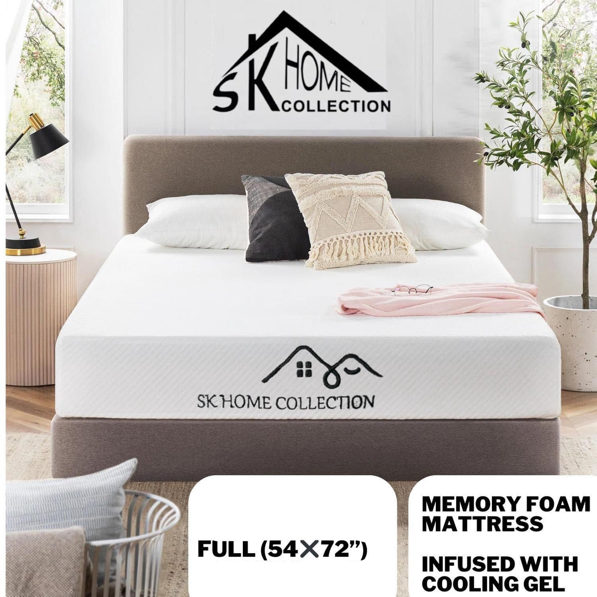 SK HOME COLLECTION Mattress Double (Full) SKHC-F023-FULL 54" X 72" X 5" Memory Foam Infused Gel Cooling IN Box