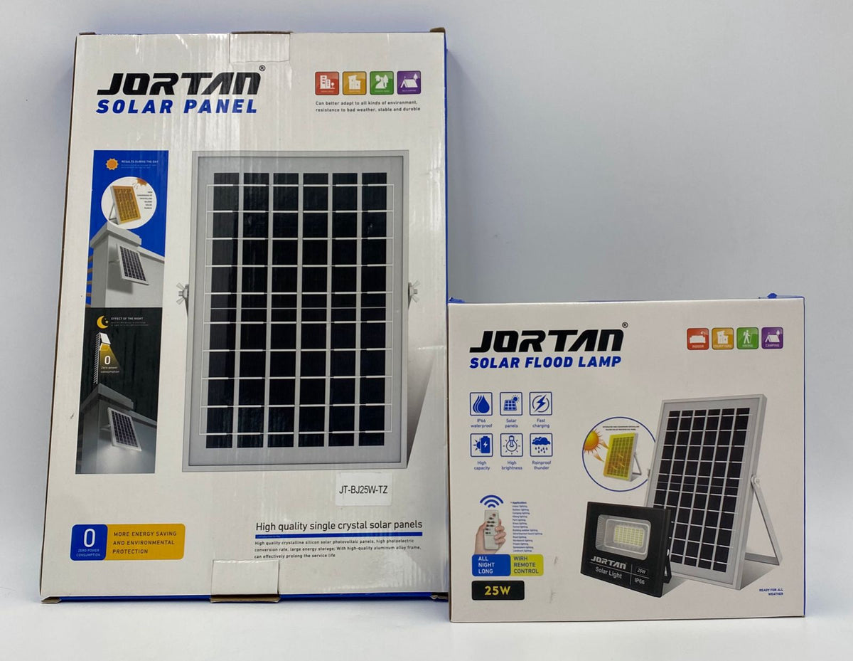 JORTAN Lamp LED Solar Flood 25W JT-BJ-25W + JT-BJ25W-TZ 6500K IP66
