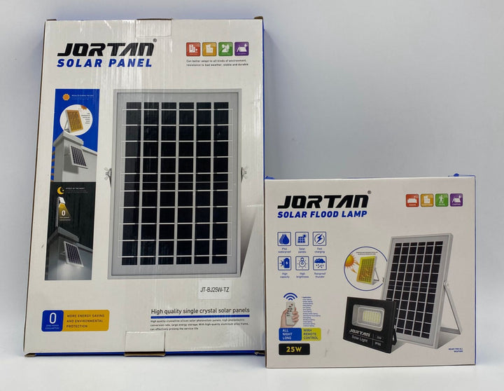JORTAN Lamp LED Solar Flood 25W JT-BJ-25W + JT-BJ25W-TZ 6500K IP66